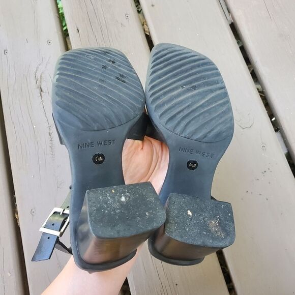 Vintage 90s y2k Black Leather Greek Fisherman Chunky Heeled Caged Jesus Sandals - Picture 6 of 9